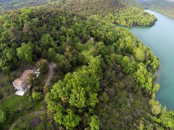 Aerial Photo of the house and lake