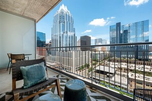 Take in Austin views from the community terrace.