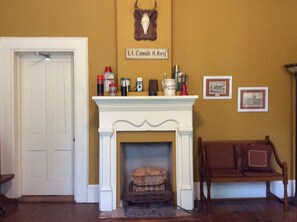 Living area.  Flat screen TV.  Fireplace. 