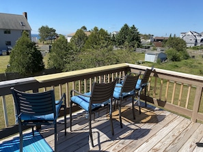 Deck rail bar with ocean views.