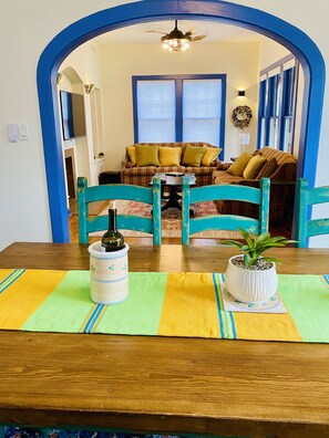 View from dining to living room.