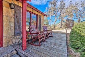 Front deck with two rocking chairs