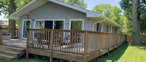 Back deck has a veiw of the Saginaw Bay