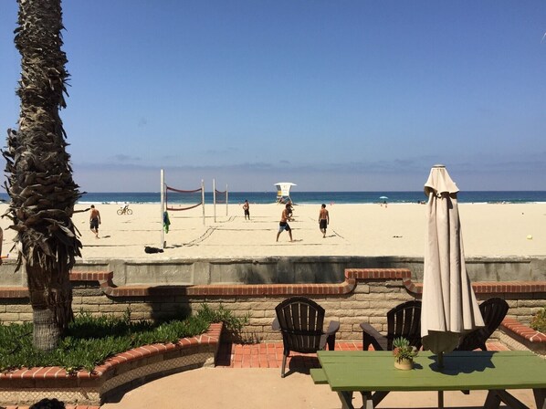 Front patio and Beach area in front of our home