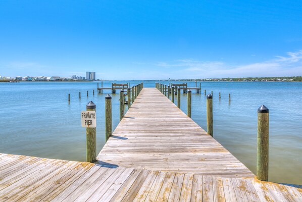 Large Private Pier Facing West