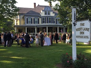 Outdoor banquet area