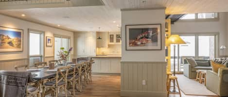 Open floor plan of dining and living Areas