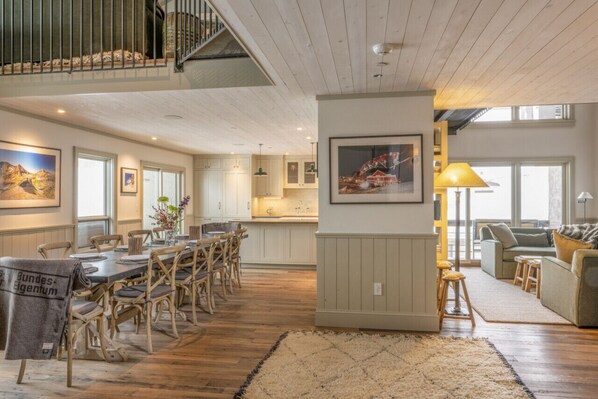 Open floor plan of dining and living Areas