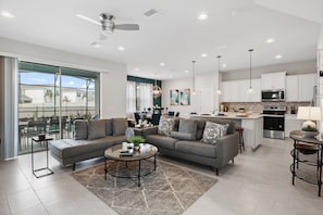 Beautiful living room area with flat screen TV