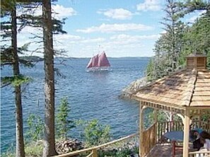 STUNNING VIEWS FROM THE SCREENED IN GAZEBO ON A LOWER CLIFF AT THE COTTAGE