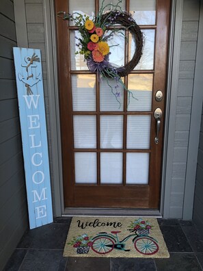Front door of house