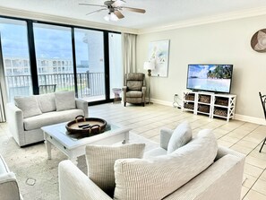 Enjoy great sights on the smart TV or through the full length windows of the bay