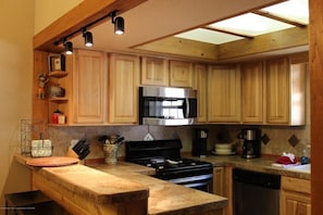 Kitchen with bar seating