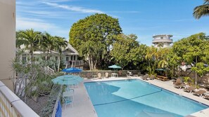 The large community pool is located just downstairs...