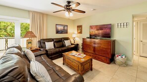 Comfortable seating options in the living room...