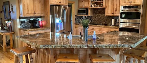 Stunning Kitchen Area with hardwood hickory flooring 