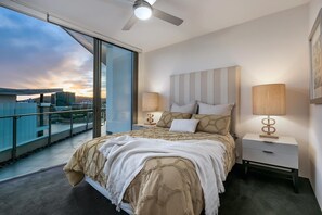 Bedroom 2 - queen bed, ensuite, direct access to main balcony.