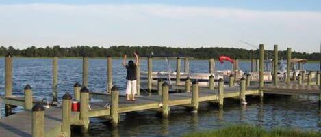 community dock for crabbing and fishing