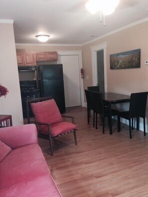 Unit A - Living room and dining area