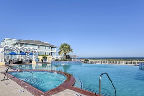 Pointe West features high-end community amenities like the outdoor pool and spa.