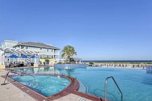 Pointe West features high-end community amenities like the outdoor pool and spa.