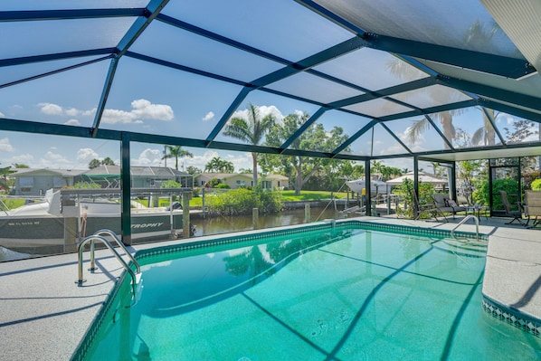North Fort Myers Vacation Rental | 3BR | 2BA | 1 Small Step Required for Entry