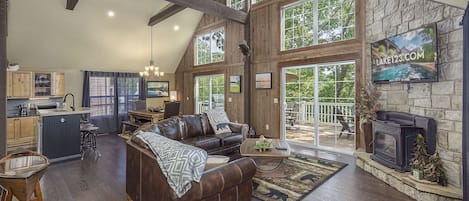 Living room and kitchen/dining area