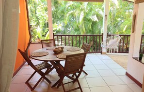 Bamboo gite dining area