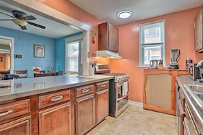 Kitchen | Fully Equipped w/ Cooking Basics | 2-Story Home