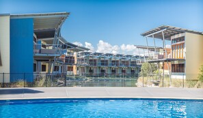 South Shores Resort, Normanville - view from the main pool along the lagoon