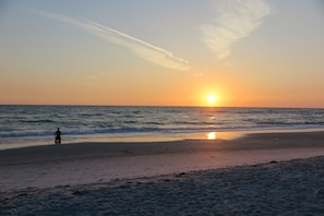 Yes, you are directly on the beach.