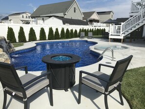 Pool view from the deep end/fire pit area.