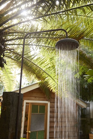 Hot and Cold Outdoor Shower amongst the palms
