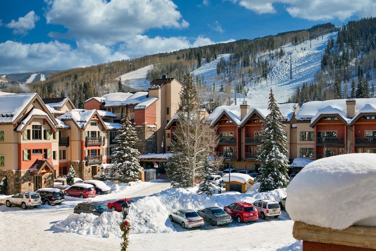 Ski-in/ski-out condo w/ balcony, fireplace, high-speed WiFi, shared pool/hot tub