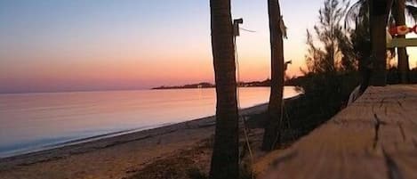 Nearby beach at sunset