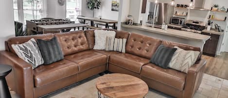 Large leather sectional