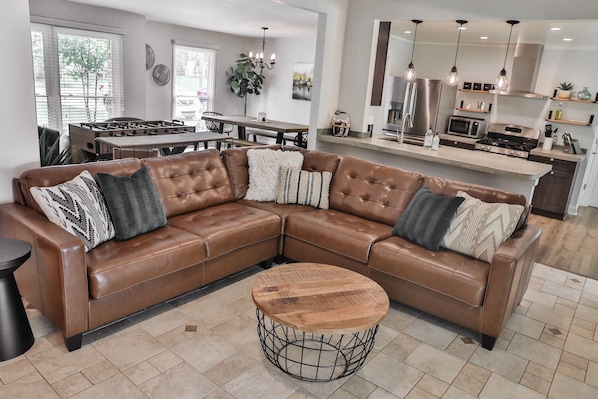 Large leather sectional