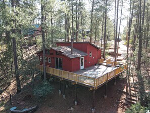 End of cul-de-sac lot property with great views of trees and stars! 