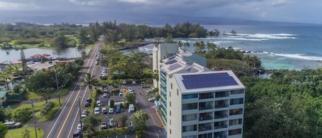 Aerial View of Condo and Carlsmith Beach Park