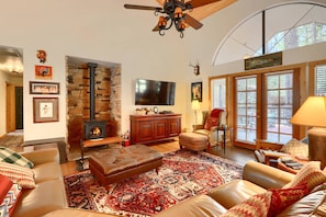 Living room with pellet stove