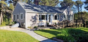 Plenty of space to spread out both in and outside this expanded beach cottage