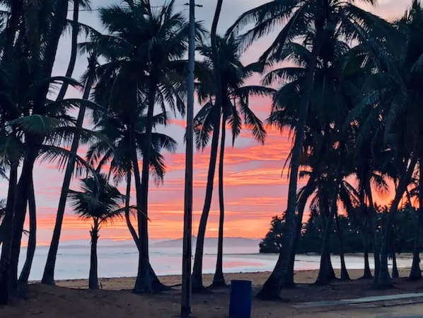 Beautiful Sunrise at Luquillo Beach steps away from CJ’s Bungalow 