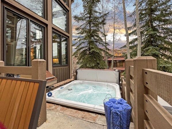 Private hot tub to relax in after a full day of mountain fun!