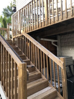 Stairs to deck and 2nd floor apartment