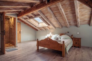 Double bedroom in the roof with a shower room