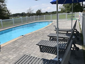 Guests are welcome to relax and swim in our in-ground pool. View of Church Creek