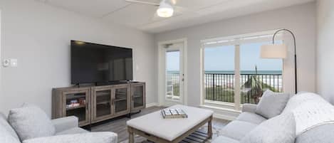 Our fully renovated condo has a modern, calming vibe. The view from the living spaces is worth the trip!