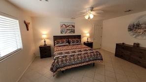 Master Bedroom- King size Bed, walk in closet and private bathroom 