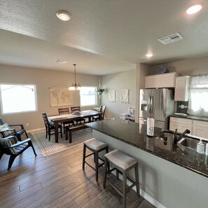 Dining room directly next to kitchen