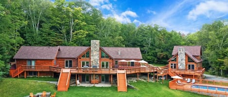 An amazing Vermont estate with two houses, pool, hot tub, sauna and game room!